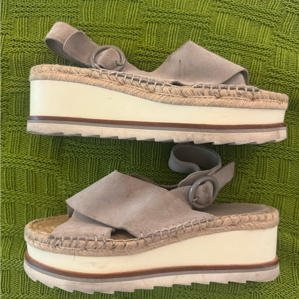 Women's Suede Marc Fisher Platform Sandals
